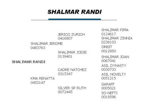 Shalimar Randi Pedigree